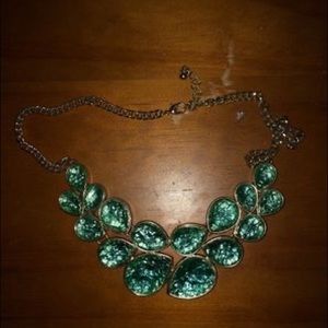 Turquoise and Gold lined necklace